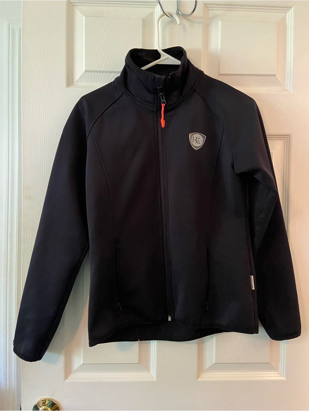 Kids Black Lightweight Full-Zip Jacket with Subtle Shield Logo